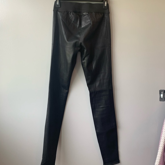 Goldsign Zebra Coated Skinny Leggings Jegging Black Women's 26 - Picture 6 of 8